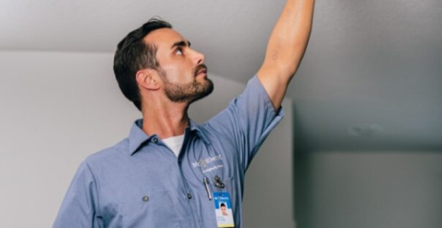 Mr. Electric technician fixing a light.