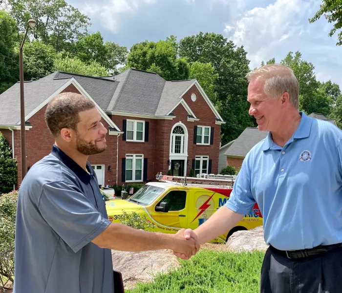 mre technician greeting a customer.