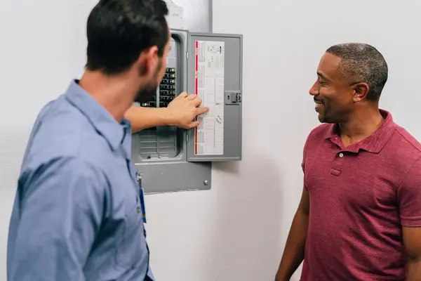 Electricians providing subpanel installation.