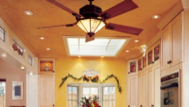 Ceiling fan installation.