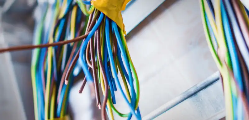 Bundled electrical wires.